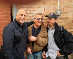 Steve with Manny Elias and Richard Niles - Rehearsal break outside the Barclay Center - Brooklyn NY
