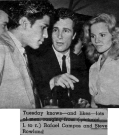 Steve Rowland with Rafael Campos and Tuesday Weld
